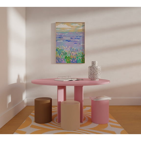 Colorful Seascape Vibrant Beach Scenery Art, Unframed Paper Poster 8x10in
