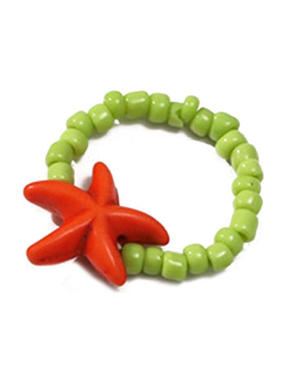 Colorful Seed Bead Rings Hand-woven String Rings Starfish Beaded Ring Boho Jewelry Rings Rice Bead Finger Rings Jewelry