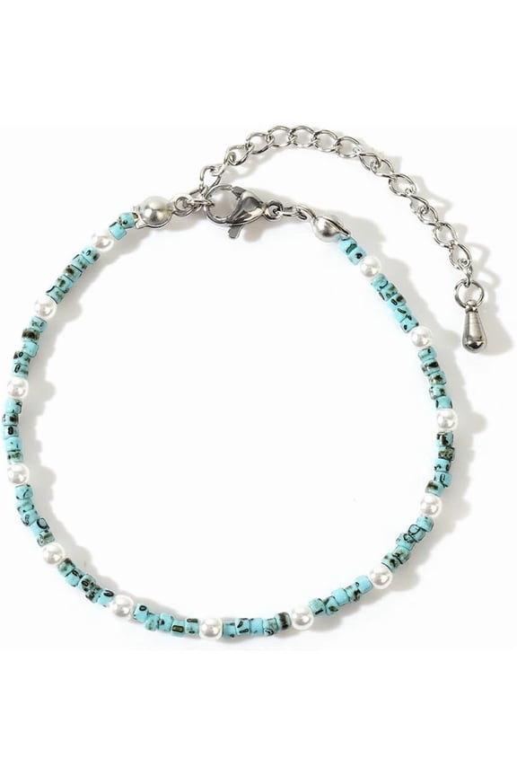 Colorful Seed Beaded Pearl Stackable Stretch Bracelets for Women Dainty Boho Handmade Beads Layered Bracelet Summer Beach Jewelry Gift Making DIY