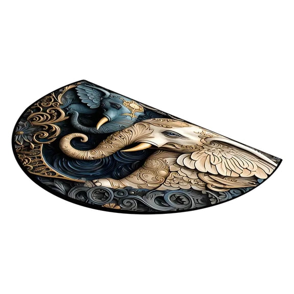 Colorful Semi Circular Diatomite Floor Mat 40X60Cm For Bathroom And Kitchen, Anti Slip Rug That Dries Quickly And Prevents Moisture Build Up On Floors