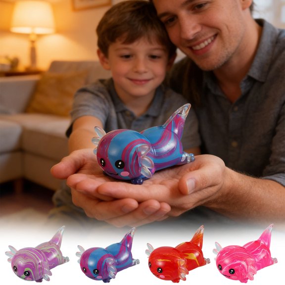 Colorful Sequin Salamander Figure with Slow-Rebound Texture, Fun Sensory Gift Idea and Unique Home Desk Decor for All Ages, and Sensory Party Favor for Spring Celebrations, C