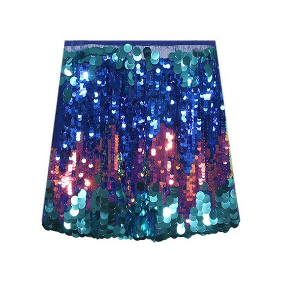 Colorful Sequin Sparkly Skirt Sexy Hottie Party Wear Women Fashion Elegant Shiny Mini Skirt for Night Out Club