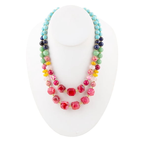 Colorful Serape Multi Stone Statement Necklace