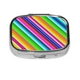thumbnail image 1 of Colorful Serape Small Pill Case For Pockets & Purses 2 Compartment Travel Medicine Organizer, 1 of 5