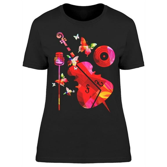 Colorful Set Of Instrumentals T-Shirt Women -Image by Shutterstock, Female Small