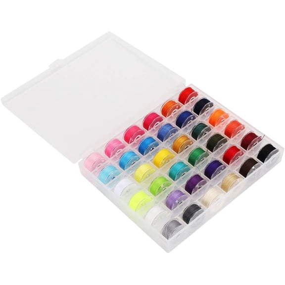 Colorful Sewing Threads Plastic Bobbins Home Handwork Embroidery (36 Grid Color Box)