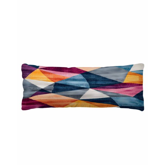 Colorful Shabby Rhombus Body Pillow Cover 20 x 54 Inch Decorative Pillow Cover Vintage Abstract Art Lumbar Pillowcase Seasonal Rectangle Cushion Case for Couch Sofa Bed Living Room