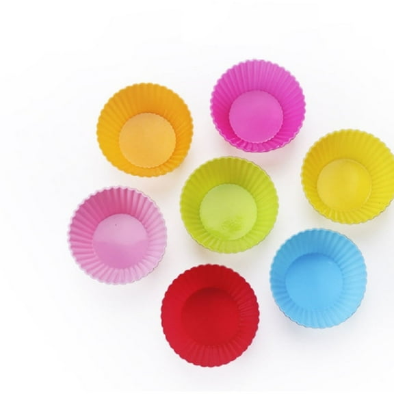 Colorful Shaped Nonstick Silicone Cupcake Molds, Reusable Heat Resistant Baking Liners