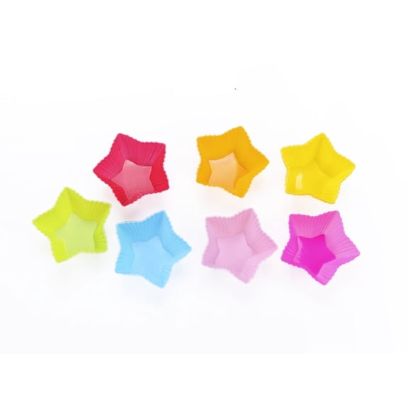 Colorful Shaped Nonstick Silicone Cupcake Molds, Reusable Heat Resistant Baking Liners