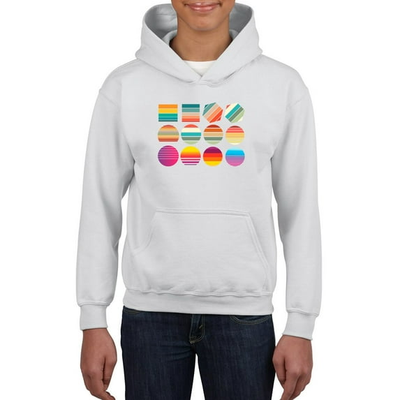 Colorful Shapes Hoodie Juniors -Smartprints Designs, Large