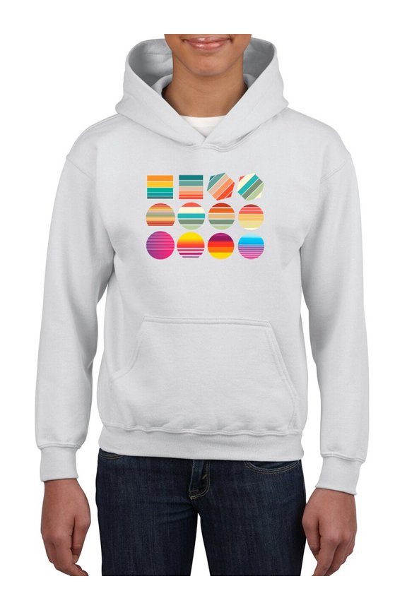 Colorful Shapes Hoodie Juniors -Smartprints Designs, Large