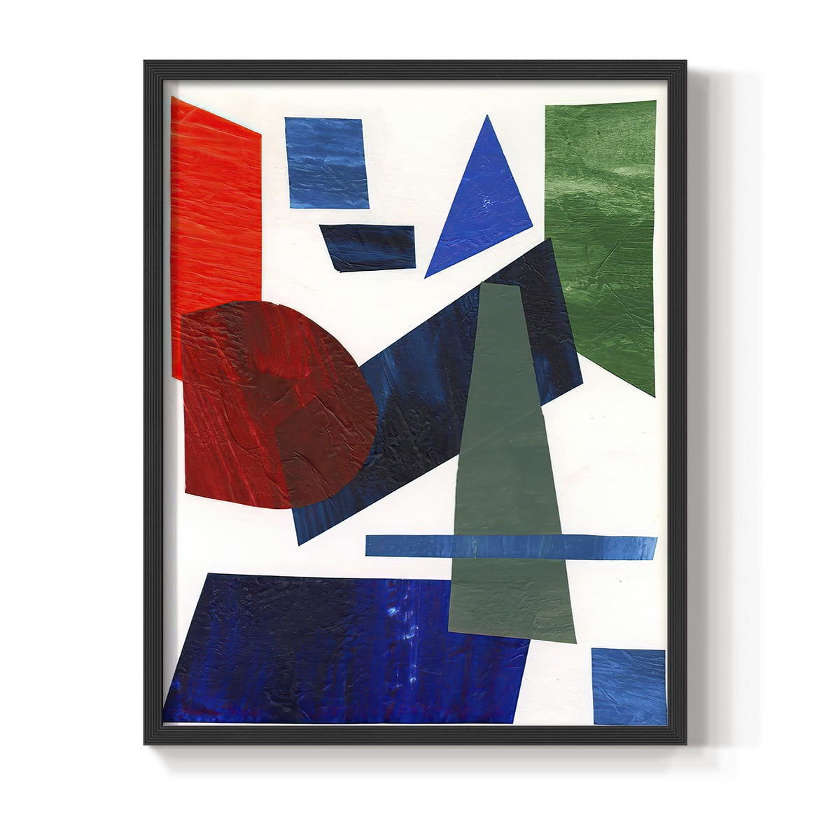 Colorful Shapes III Framed Print in Black Solid Wood Framed Print No Nail Hanging