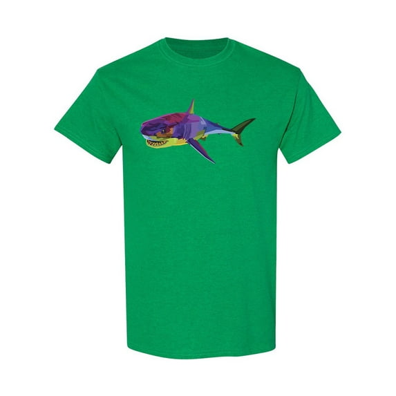 Colorful Shark Pop Art T-Shirt Men -Image by Shutterstock, Male 3X-Large