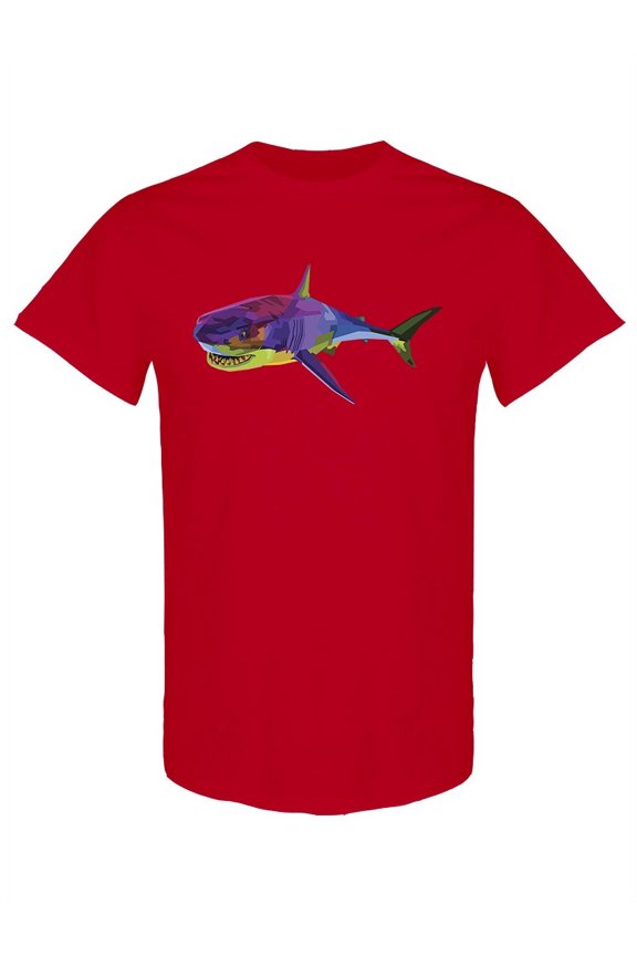Colorful Shark Pop Art T-Shirt Men -Image by Shutterstock, Male x-Large