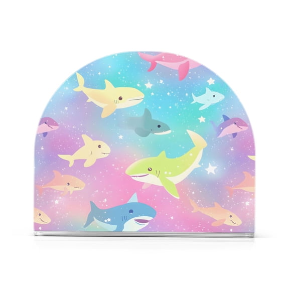 Colorful Sharks Napkin Holder Acrylic Napkin Dispenser Clear Modern Tabletop for Kitchen Counter
