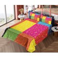 thumbnail image 1 of Ambesonne Colorful Fitted & Top Sheet Set with Shams, Vibrant Rainbow Colors, Multicolor, 1 of 5