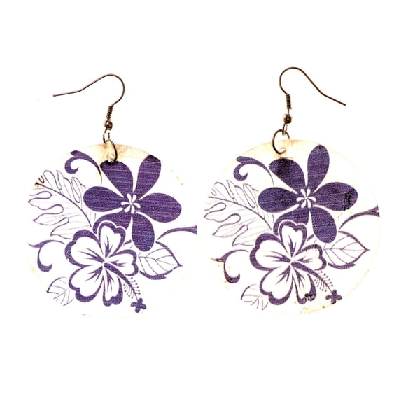 Colorful Shell Flowers Dangle-Earrings #LQE2343