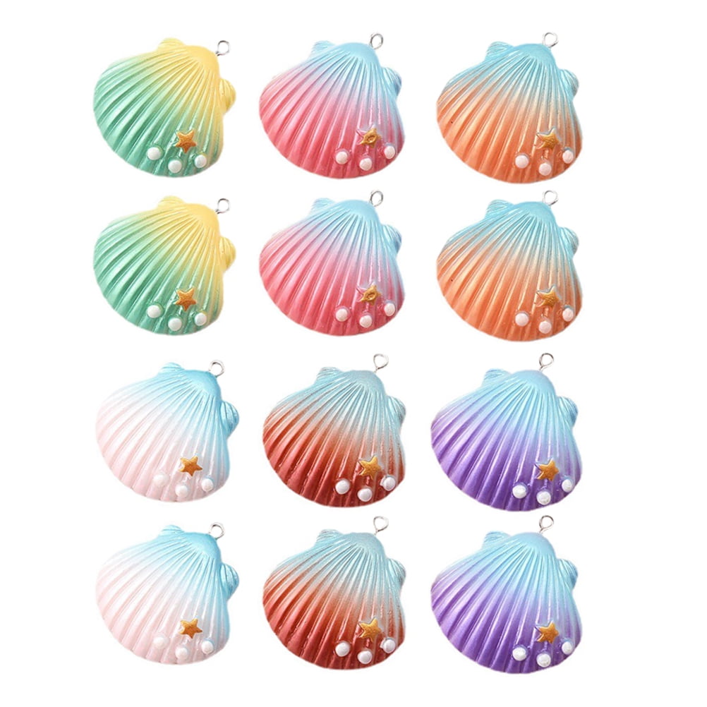 Colorful Shell Pendant 30 Pcs Creative Jewelry Hangings Decor Handmade