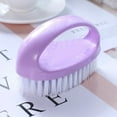 thumbnail image 1 of Colorful Shoe & Laundry Brush - Multi-Surface Cleaning Tool for Sneakers, Clothes, Upholstery - Gentle Nylon Bristles with Ergonomic Egg Design (Purple), 1 of 3