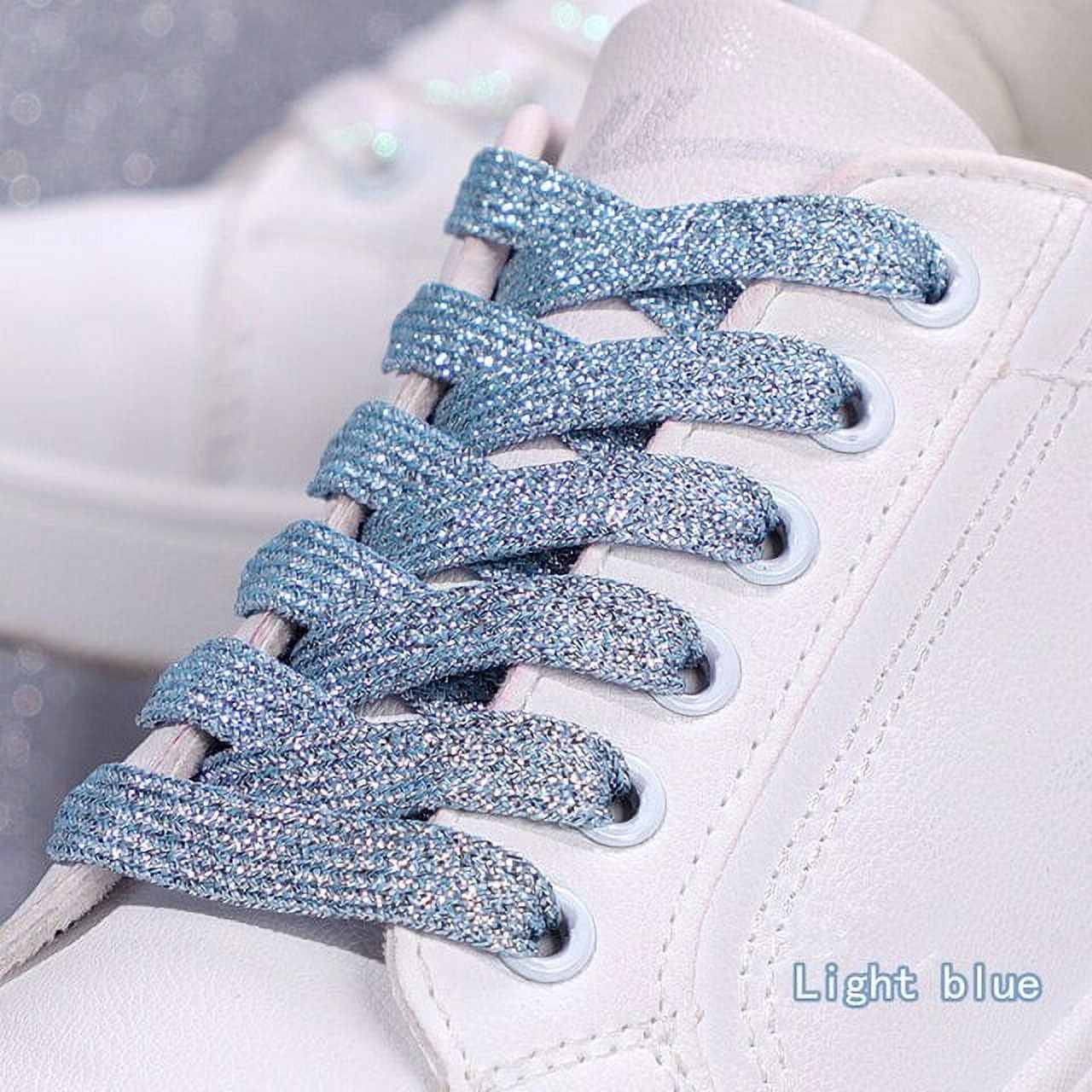 Colorful Shoelaces Glitter White Shoelaces of Sneakers Metallic Shiny