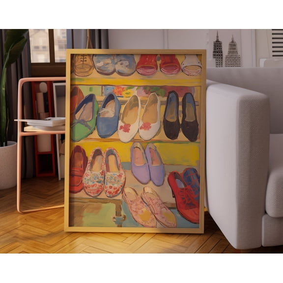 Colorful Shoes Art Print Kitsch Eclectic Wall Decor