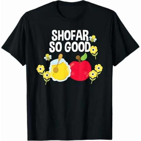 Colorful Shofar Horn With Apple Honey Jewish New Year Art Unisex T-Shirt up to size 5XL