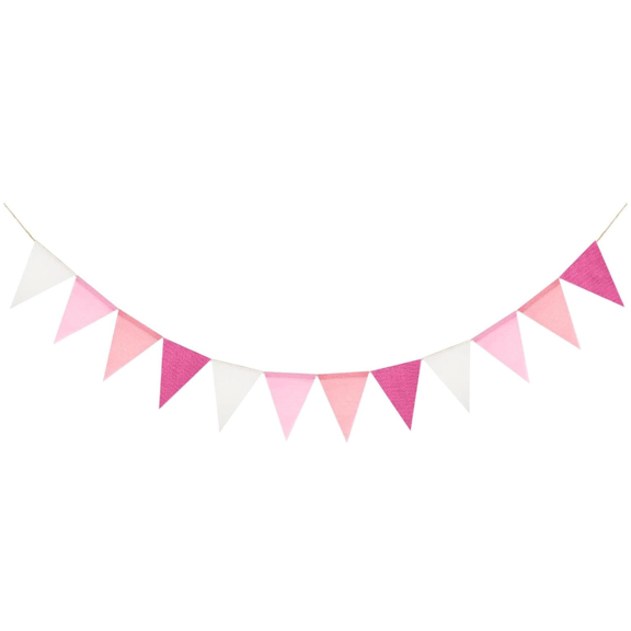 Colorful Shower Banner Decorations DIY Polyester Triangle Flags with Rope