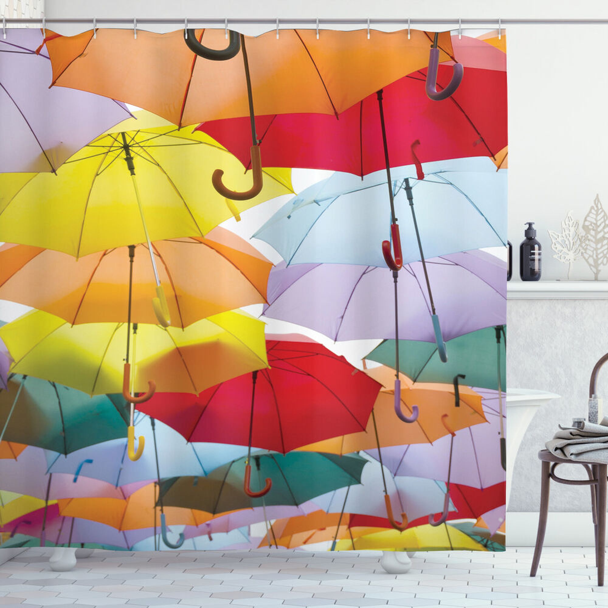 Colorful Shower Curtain Brighten Up Your Bathroom with Rainbow