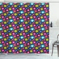 thumbnail image 1 of Ambesonne Colorful Shower Curtain, Doodle Flowers, 69"Wx84"L, Multicolor, 1 of 3