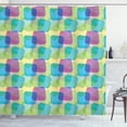 thumbnail image 1 of Colorful Shower Curtain, Skewed Square Shapes with Round Edges Overlap Geometric and Futuristic Design, Fabric Bathroom Set with Hooks, 69W X 75L Inches Long, Multicolor, by Ambesonne, 1 of 3