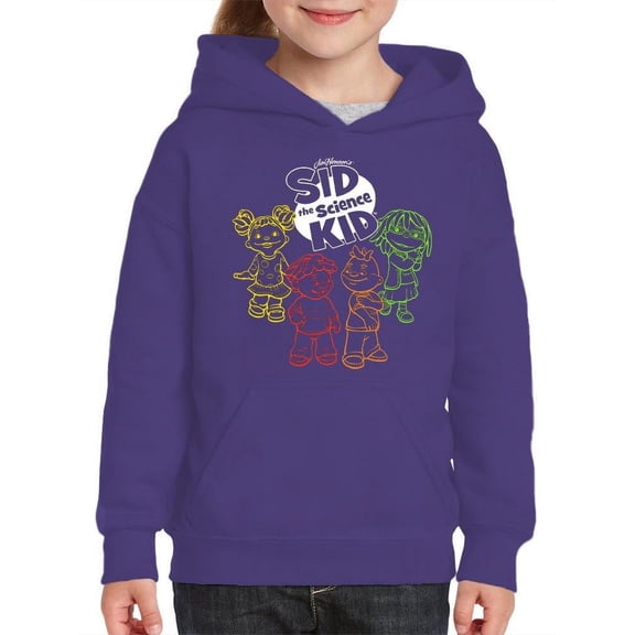 Colorful Sid the Science Kid - Themed Retro Neon Character Graphic Youth's Hoodie