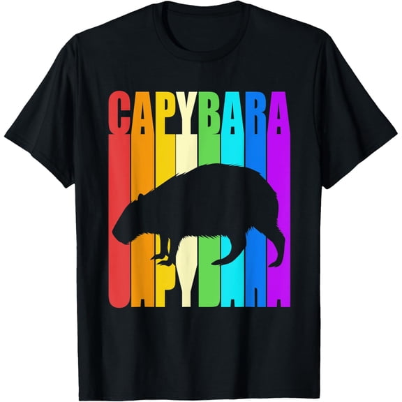 Colorful Silhouette Capybara T-Shirt