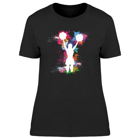 Colorful Silhouette Cheerleader T-Shirt Women -Image by Shutterstock, Female Small