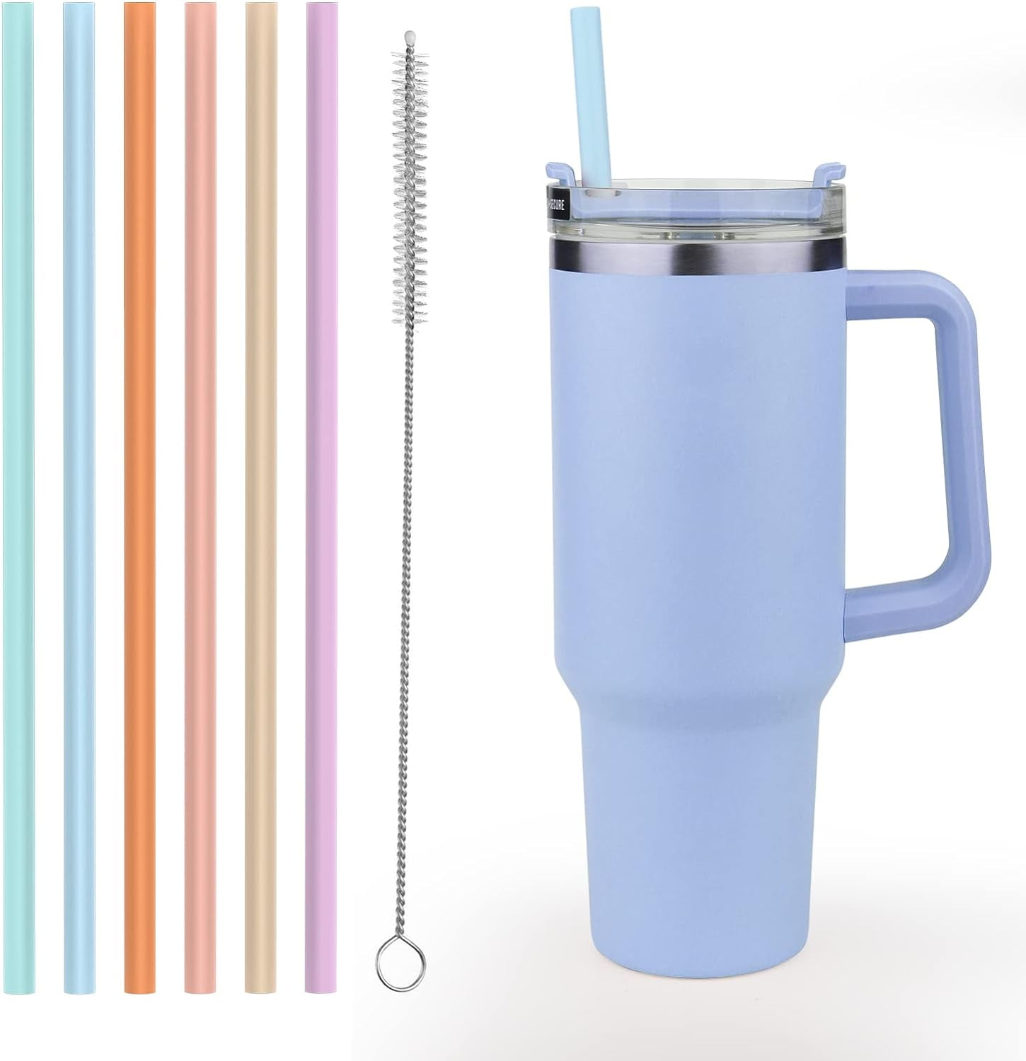 Colorful Silicone Replacement Straws For Stanley Cups 6 Pack Long