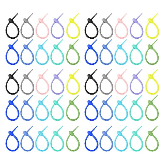Colorful Silicone Reusable Bag Ties Silicone Reusable Bag Wire Candy Colored Wire Ties for Bundling and Crafting
