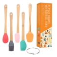 thumbnail image 1 of Colorful Silicone Spatulas Set of 5, Food Grade Silicone Spatula, Scraper, Shovel, Spoon, Oil brush, Kitchen Gadgets Tools Sets for Non-Stick Cookware, 1 of 12