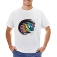 thumbnail image 1 of Colorful Skateboard Vintage T-shirt Mens Cotton Classic Crewneck Short Sleeve Tees Unisex White M, 1 of 5
