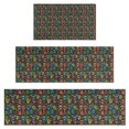 thumbnail image 1 of Colorful Skull Flower Pattern Kitchen Rugs Sets Of 3,Kitchen Runner Rugs Non Skid Washable,Decorative Kitchen Floor Mats for Kitchen,Sink,Laundry,17"x30"+ 17"x47" + 17"x59", 1 of 6