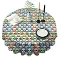 thumbnail image 1 of Colorful Skull Pattern Round Tablecloth 60"x60",Wrinkle Wipeable Table Cloth for Kitchen Dining Room Picnic Patio Party, 1 of 6