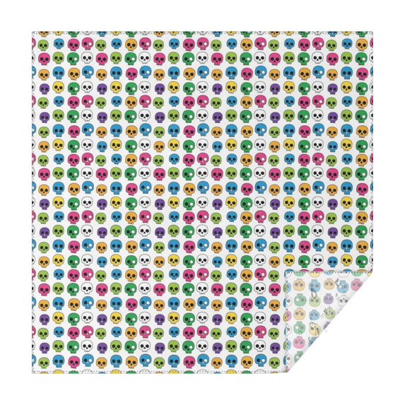 Colorful Skull Pattern Square Tablecloth,Waterproof Square Table Cover,Wipeable Spillproof Washable Table Cover for Home Kitchen Party Decor 42"X42"(107x107cm)