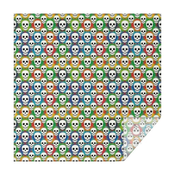 Colorful Skull Pattern Square Tablecloth,Waterproof Square Table Cover,Wipeable Spillproof Washable Table Cover for Home Kitchen Party Decor 42"X42"(107x107cm)