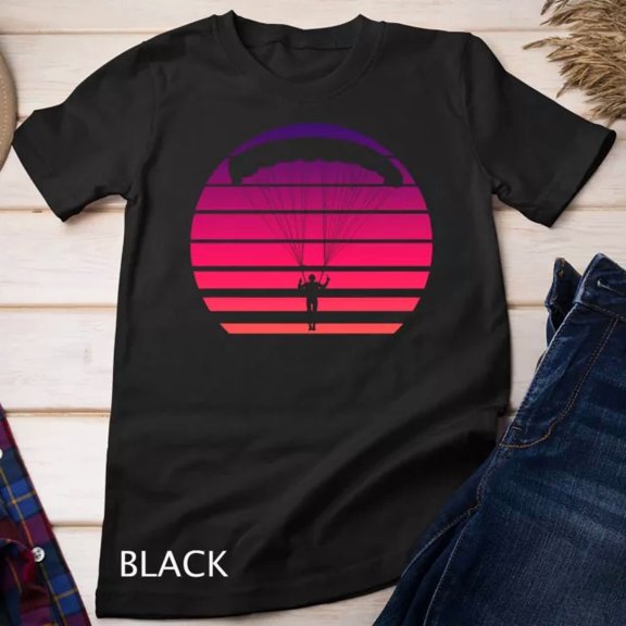 Colorful Sky Diving Retro Skydive Parachuting Gift Unisex S-5XL T-Shirt
