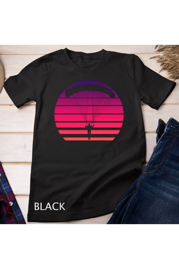 Colorful Sky Diving Retro Skydive Parachuting Gift Unisex S-5XL T-Shirt