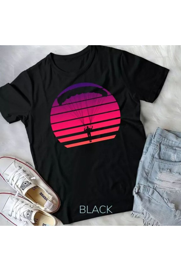 Colorful Sky Diving Retro Skydive Parachuting Gift Unisex T-Shirt Unisex S-5XL Hot Trending Shirt, Vintage Birthday Gift