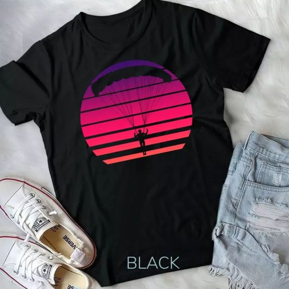 Colorful Sky Diving Retro Skydive Parachuting Gift Unisex T-Shirt