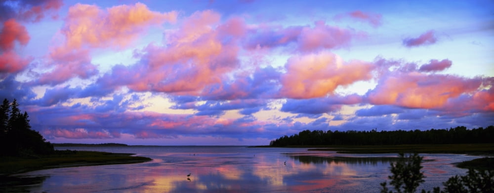 Colorful Sky Over Water Canvas Art - Richard Wear Design Pics (23 x 9)