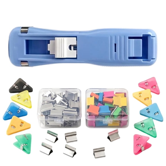 Colorful Slide-Clip Binder — Staple-Free Paper Fastener | Reusable Tool for Organizing Papers and Documents in Schools and Offices（Blue1PCS）