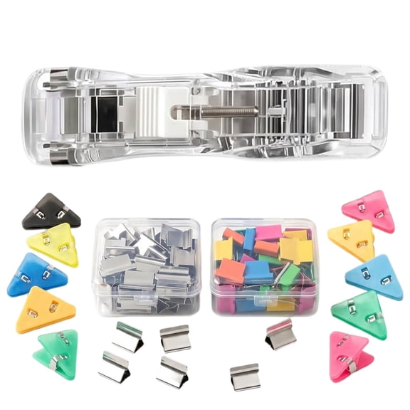 Colorful Slide-Clip Binder — Staple-Free Paper Fastener | Reusable Tool for Organizing Papers and Documents in Schools and Offices（transparent1PCS）