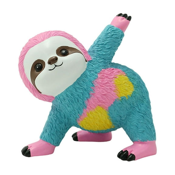 Colorful Sloth Figurine for Home Decor, Lively Resin Desktop Ornament, Adorable Decorative Piece for Shelves and Desks, Gift for Friends and Family