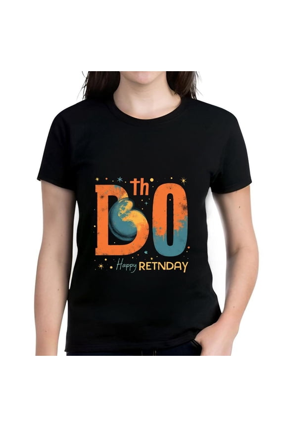 Colorful Sloth & Stars Design Cotton Short Sleeve T-Shirt - " thh BO " & " Happy RETNDAY " Graphic Tee